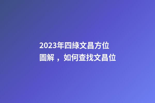 2023年四綠文昌方位圖解，如何查找文昌位